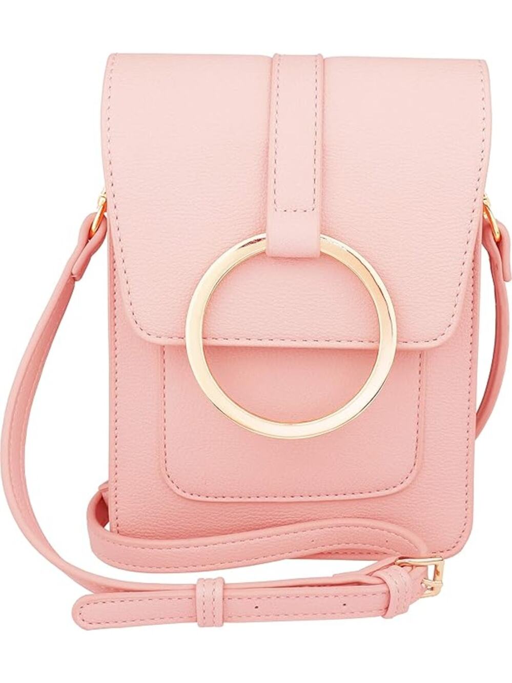 Brentano Vegan Flap-Over Crossbody Bag & Waist Purse with RIFD Blocking Pink NEW